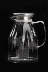 BOROSİLİKAT CAM KÖŞELİ SÜRAHİ 1600ML