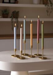 EL YAPIMI İTALYAN ŞAMDAN MUMU FISTIK YEŞİLİ 30CM