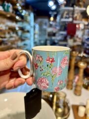 JUNGLE AÇIK MAVİ ÇİÇEKLİ KUPA