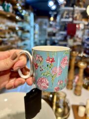 JUNGLE AÇIK MAVİ ÇİÇEKLİ KUPA