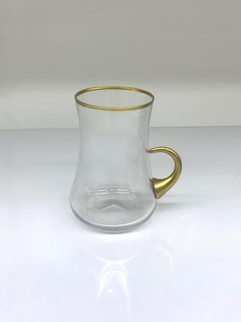 KOLEKSİYON DERVİSH MAT ALTIN KULPLU TEK KİŞİLİK ÇAY BARDAK