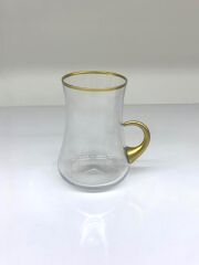 KOLEKSİYON DERVİSH MAT ALTIN KULPLU TEK KİŞİLİK ÇAY BARDAK