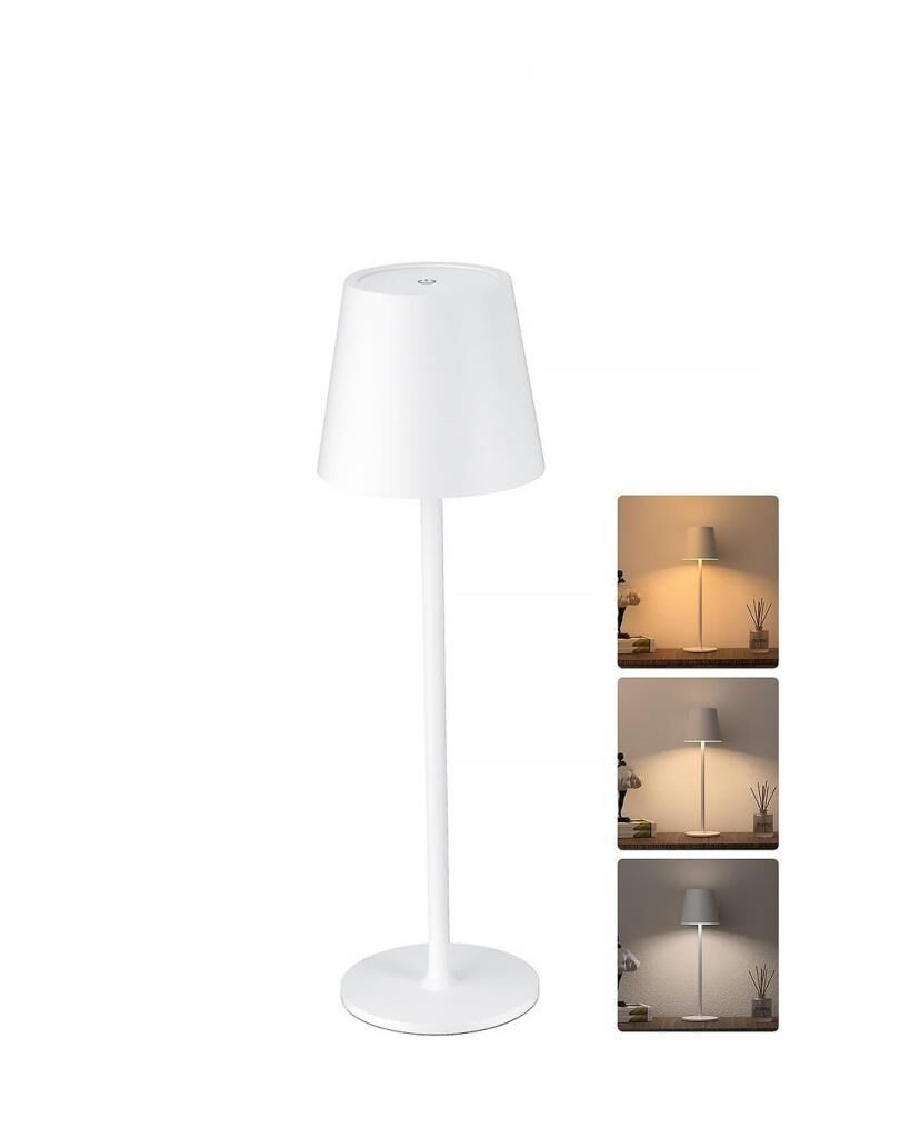 ŞAPKALI BEYAZ LEDLİ MASA LAMBASI 38CM