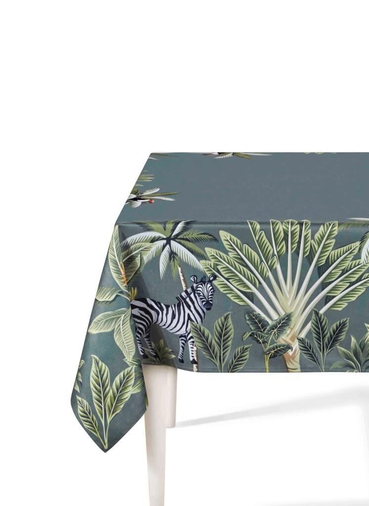 YEŞİL TROPİK SAFARİ MASA ÖRTÜSÜ 150X150CM
