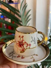 ÇİÇEK DESEN 6 KİŞİLİK TÜRK KAHVESİ FİNCANI