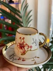 ÇİÇEK DESEN 6 KİŞİLİK TÜRK KAHVESİ FİNCANI