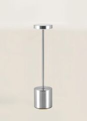 GÜMÜŞ ÇUBUK MODEL LEDLİ MASA LAMBASI 33CM