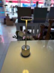 GÜMÜŞ ÇUBUK MODEL LEDLİ MASA LAMBASI 33CM