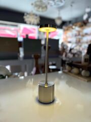 GÜMÜŞ ÇUBUK MODEL LEDLİ MASA LAMBASI 33CM