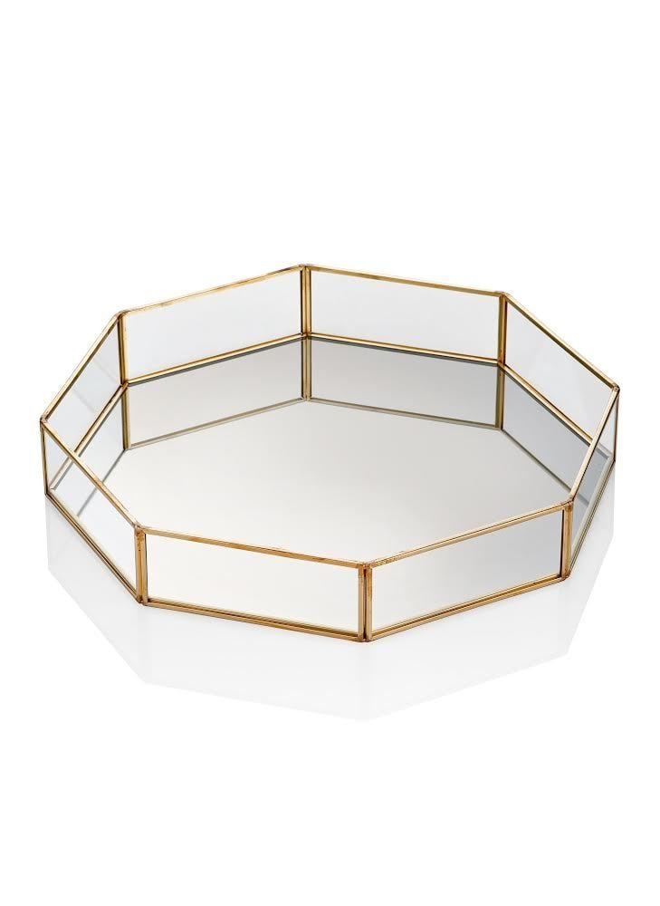 BRASS ALTIN AYNALI TEPSİ 31X31 CM