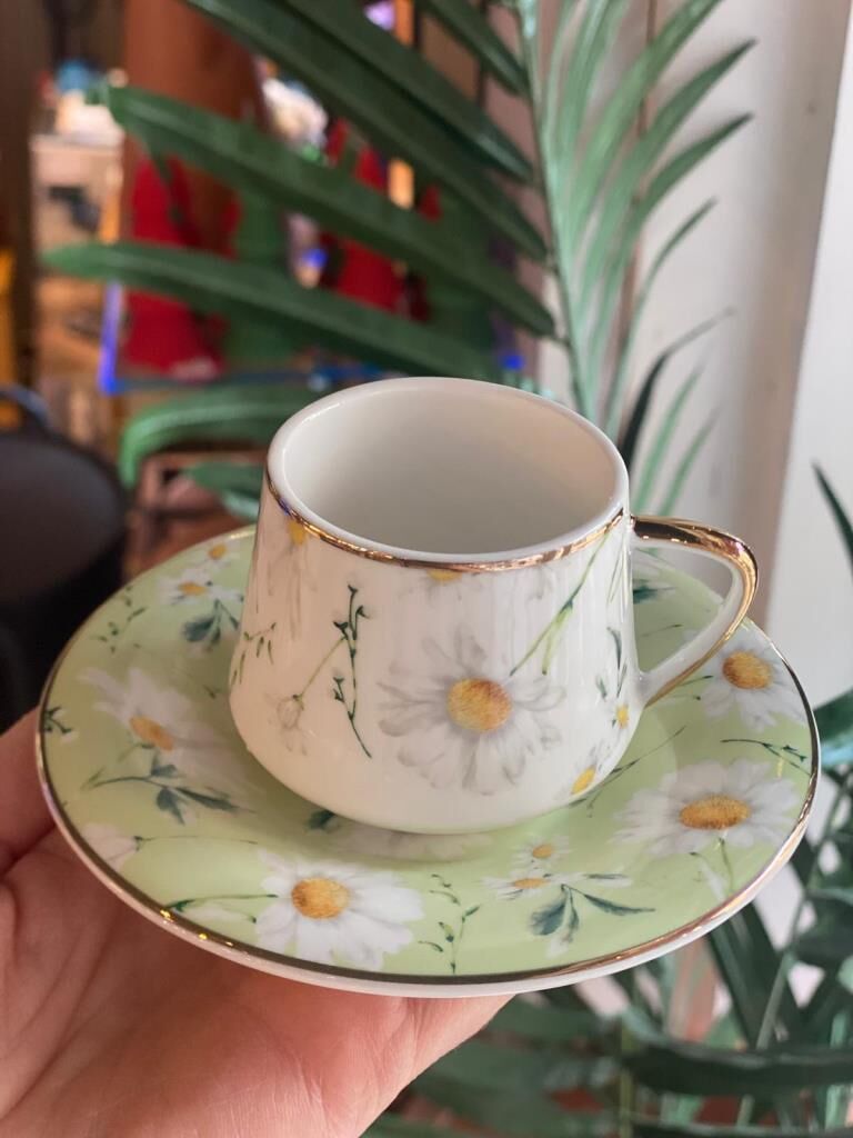 PAPATYA DESEN TEK KİŞİLİK TÜRK KAHVESİ FİNCANI