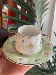 PAPATYA DESEN TEK KİŞİLİK TÜRK KAHVESİ FİNCANI