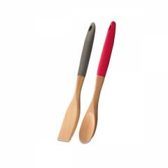566-01 NATUARA AHŞAP KAŞIK VE SPATULA SETİ KIRMIZI