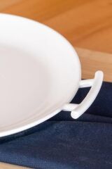 BIANCO PERLA KULPLU YUVARLAK  SERVİS TABAK 22CM