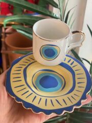 NAZAR BONCUKLU TEK KİŞİLİK TÜRK KAHVESİ FİNCANI