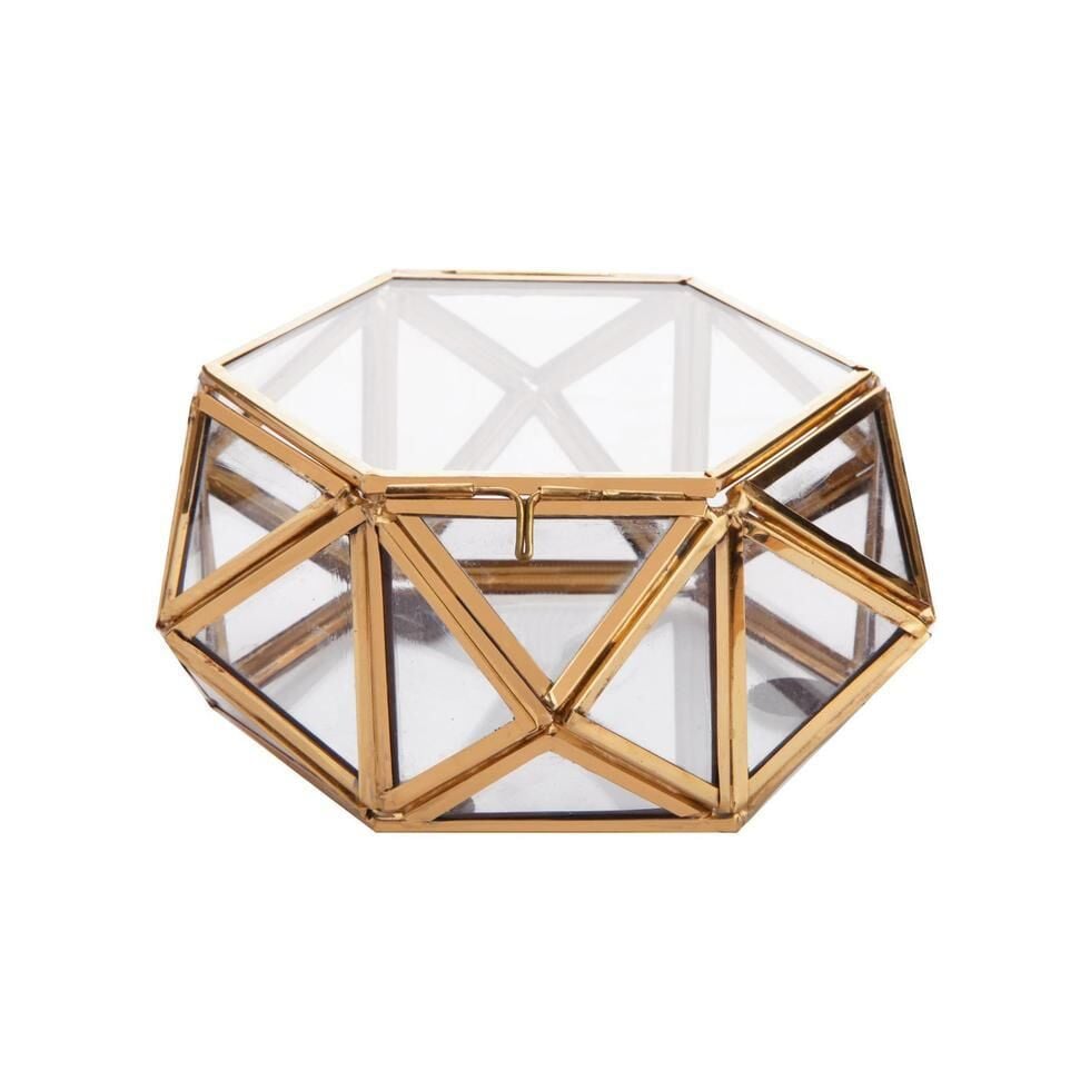 ALTIN PRİZMA KUTU/DEKOR 22X10CM