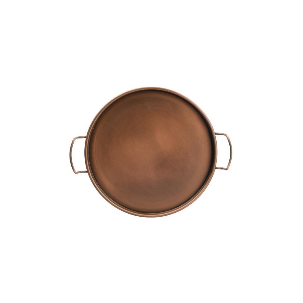 GALVENİZ BAKIR YUVARLAK TEPSİ 25CM