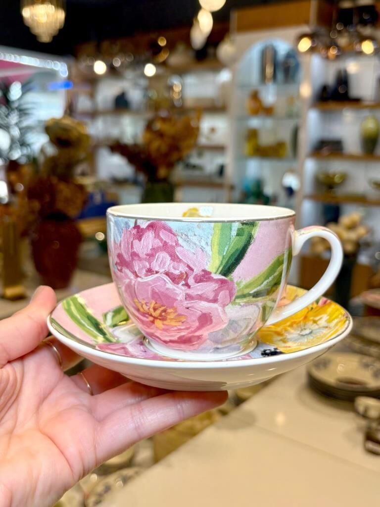 FULL BLOOM PEMBE TEKLİ ÇAY FİNCANI