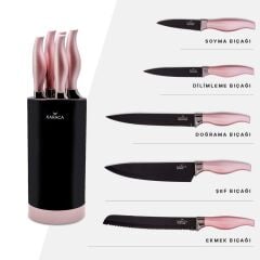 ROSEGOLD 6 PARÇA BIÇAK SETİ