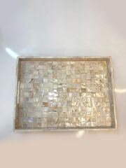 KREM SEDEFLİ DİKDÖRTGEN TEPSİ 40X30CM