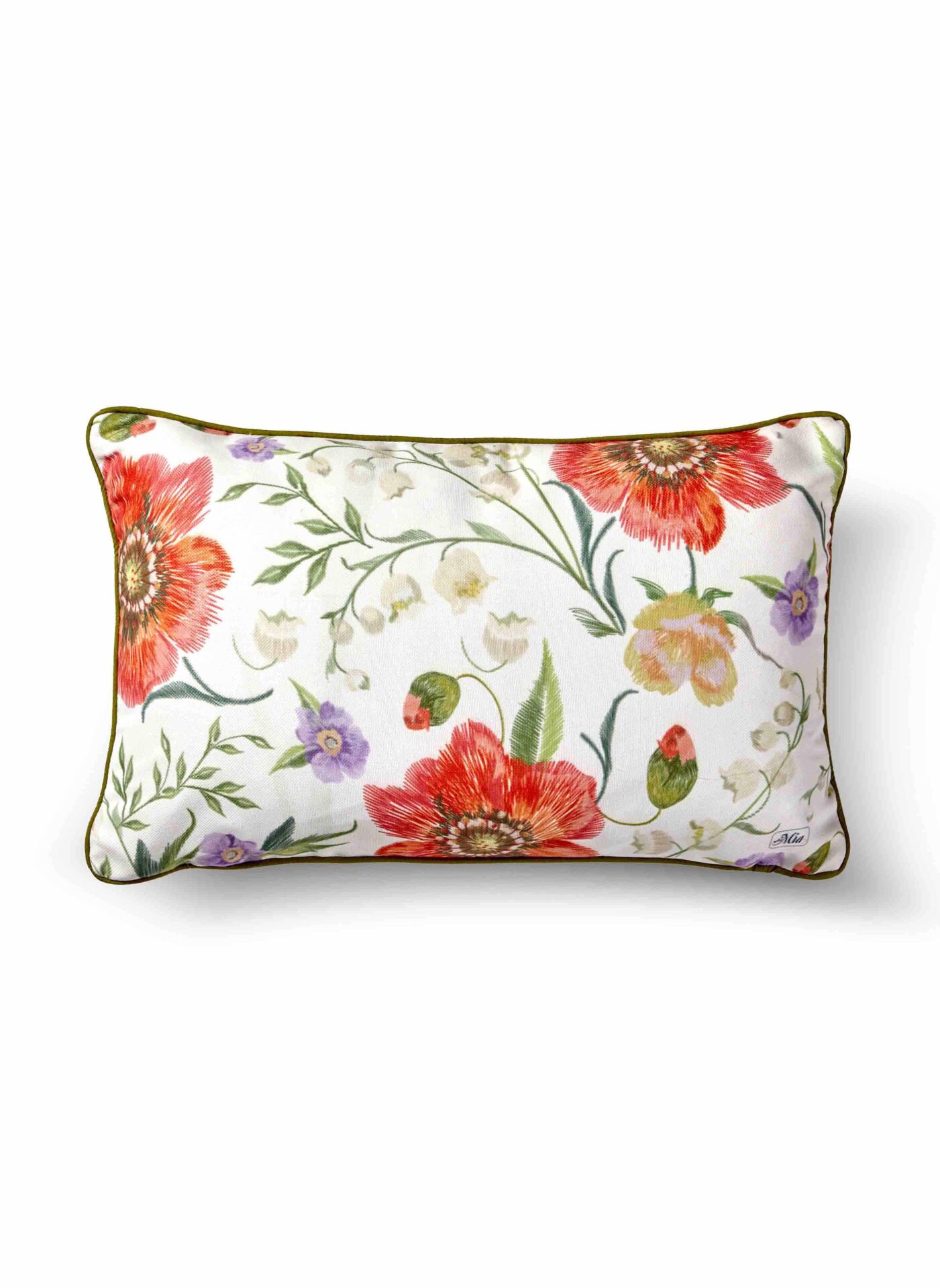 FLORAL BEYAZ ÇİÇEKLİ YASTIK 50x30cm