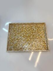 BAKIR SEDEFLİ DİKDÖRTGEN TEPSİ 40X30CM