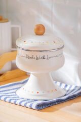 MADE WITH LOVE EMAYE AYAKLI KAVANOZ/ŞEKERLİK 12CM