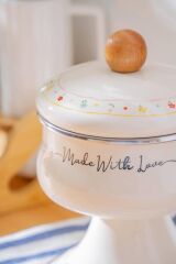 MADE WITH LOVE EMAYE AYAKLI KAVANOZ/ŞEKERLİK 12CM