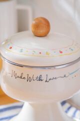 MADE WITH LOVE EMAYE AYAKLI KAVANOZ/ŞEKERLİK 12CM