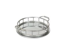 GÜMÜŞ AYNALI ESKİTME YUVARLAK TEPSİ 35cm