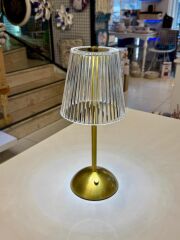 ŞEFFAF ÇİZGİ DESEN ŞARJLI LED MASA LAMBASI