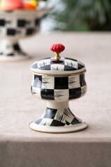 DAMA EMAYE AYAKLI KAVANOZ/ŞEKERLİK 20CM