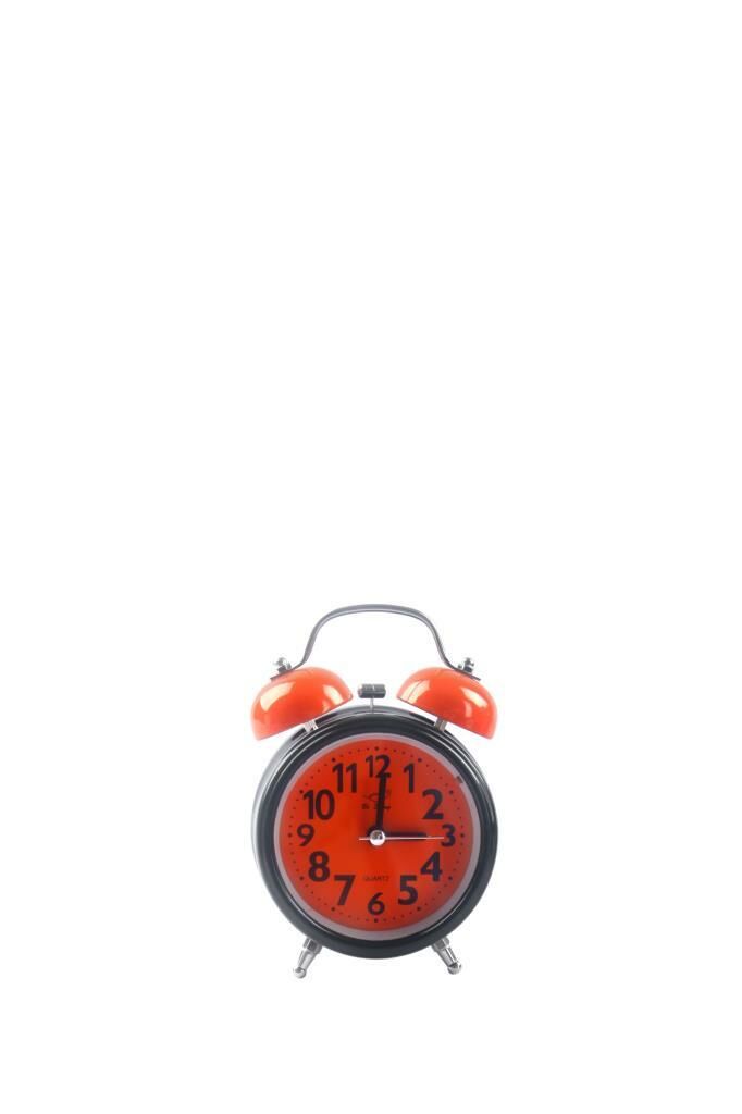 SİYAH TURUNCU METAL ÇALAR SAAT 13CM