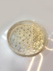 KREM SEDEFLİ YUVARLAK TEPSİ 32CM
