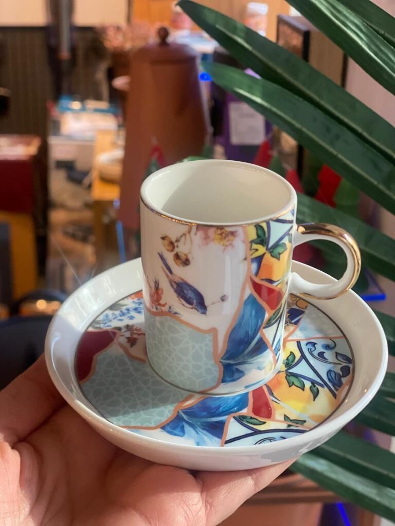 RENKLİ ÇİÇEK 6 KİŞİLİK TÜRK KAHVESİ FİNCANI