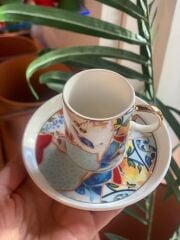 RENKLİ ÇİÇEK 6 KİŞİLİK TÜRK KAHVESİ FİNCANI