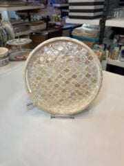 KREM SEDEFLİ YUVARLAK TEPSİ 30CM
