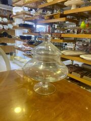 AYAKLI CAM KAVANOZ 12X25CM