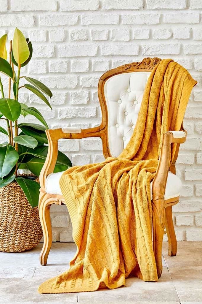 SOFA BEJ ÖRGÜ BATTANİYE 130X170CM