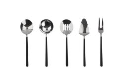 ALLEGRA BLACK GÜMÜŞ 5 PARÇA SOS SERVİS SETİ