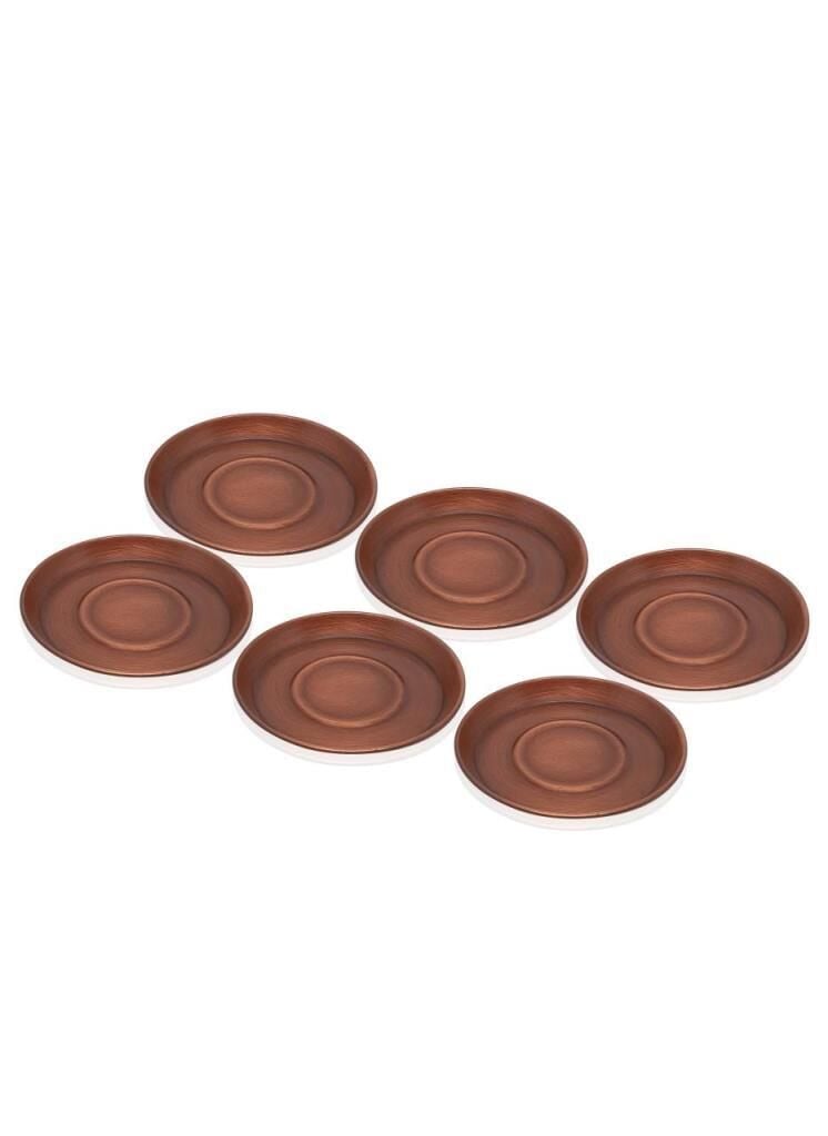 BAKIR 6 ADET ÇAY TABAĞI