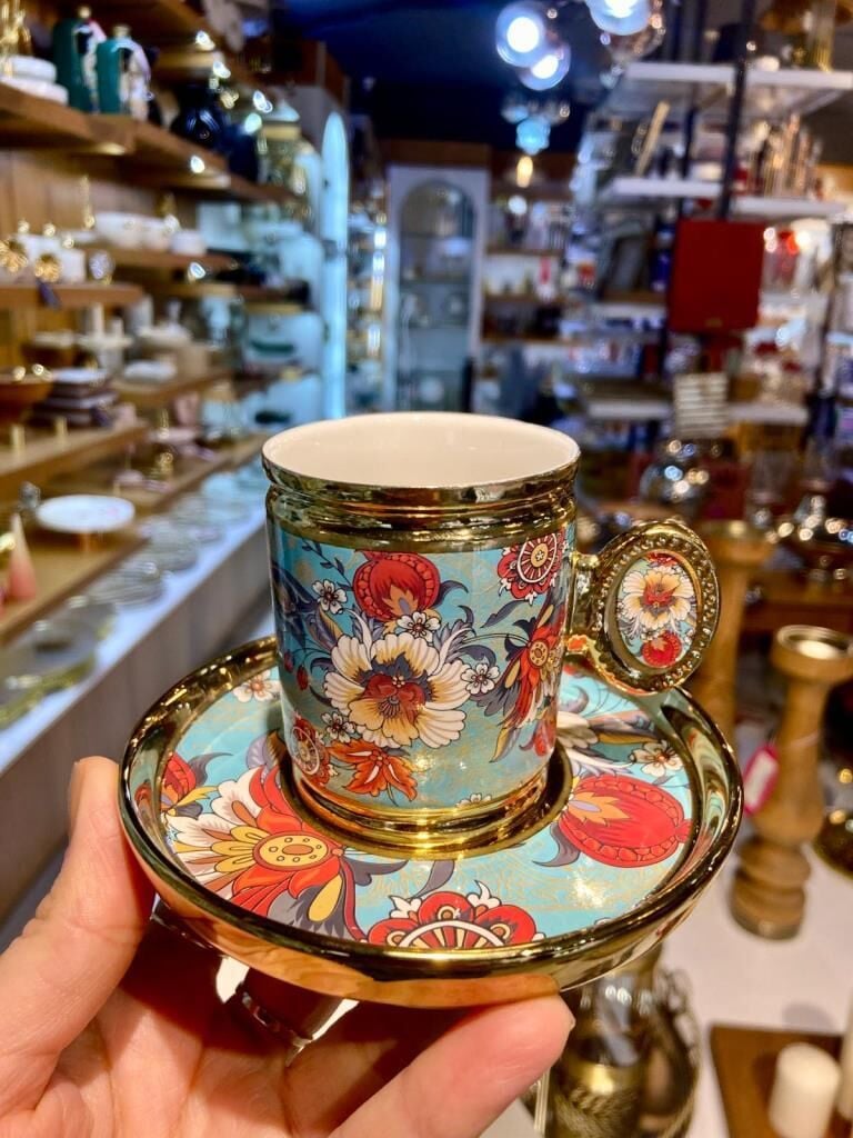 OSKAR TURKUAZ 6 KİŞİLİK TÜRK KAHVESİ FİNCANI