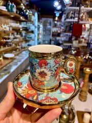 OSKAR TURKUAZ 6 KİŞİLİK TÜRK KAHVESİ FİNCANI