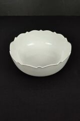 WAVE BEYAZ ALTIN YUVARLAK SUNUM TABAK/SALATA KASE 25CM
