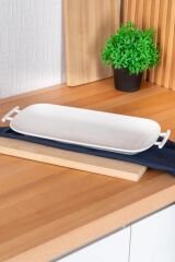 BIANCO PERLA KULPLU DİKDÖRTGEN SERVİS TABAK 39CM