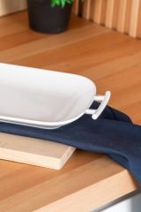 BIANCO PERLA KULPLU DİKDÖRTGEN SERVİS TABAK 39CM