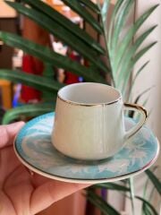 MİNT ÇİÇEKLİ 6 KİŞİLİK TÜRK KAHVESİ FİNCANI