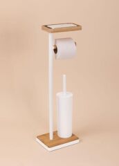 TEPSİLİ VE FIRÇALI TUVALET KAĞIDI STANDI BEYAZ