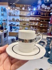 BEYAZ GÜMÜŞ 6 KİŞİLİK TÜRK KAHVESİ FİNCANI