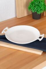 BIANCO PERLA KULPLU YUVARLAK SERVİS TABAK 29CM